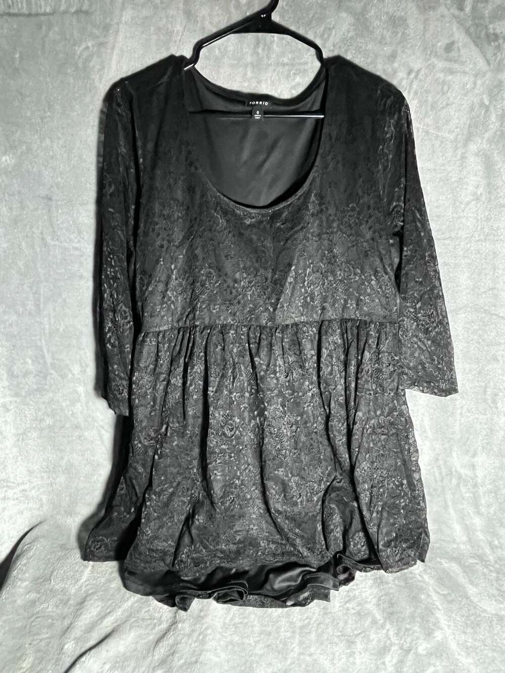 Torrid Black Lace Peplum Top